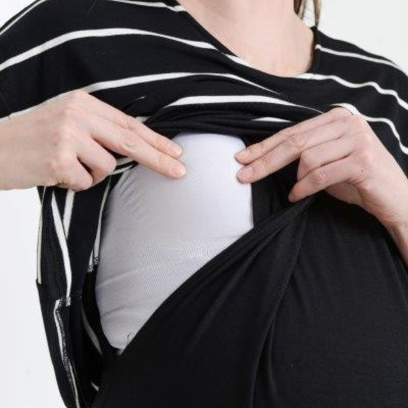 *ONLY 1 LEFT*   Double Layered Maternity/Nursing Top - Picture 2 of 4